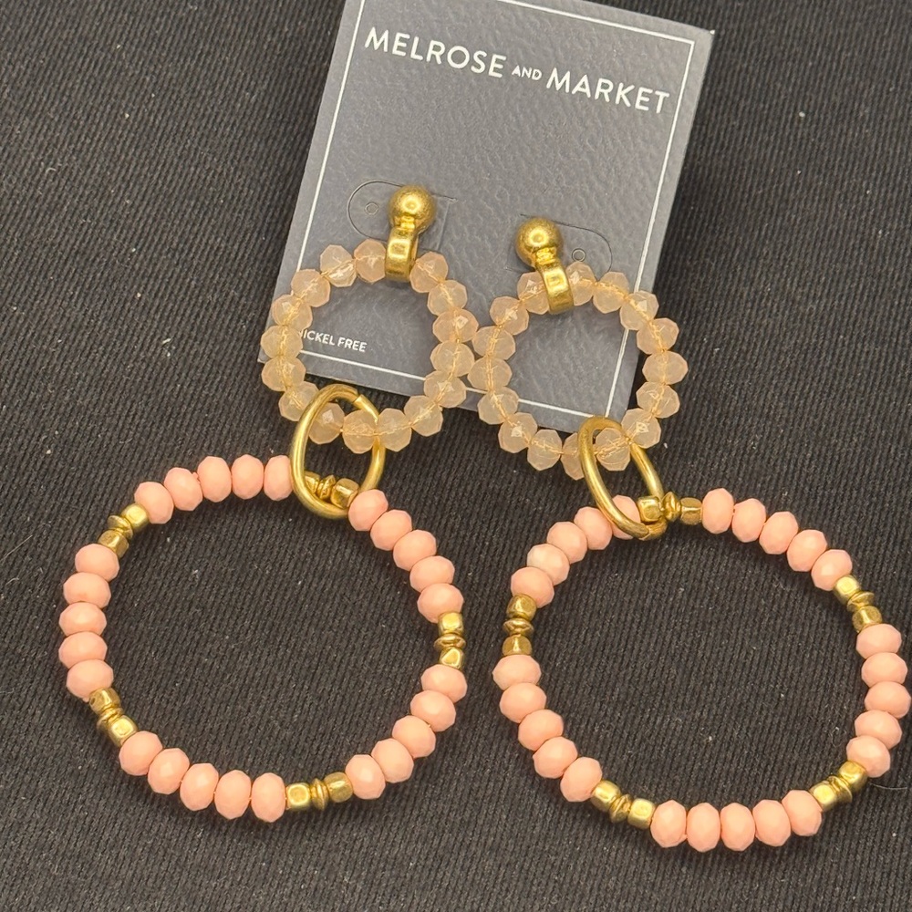 Melrose and Market Pink Gold Double-Circle Earrings 4 inch